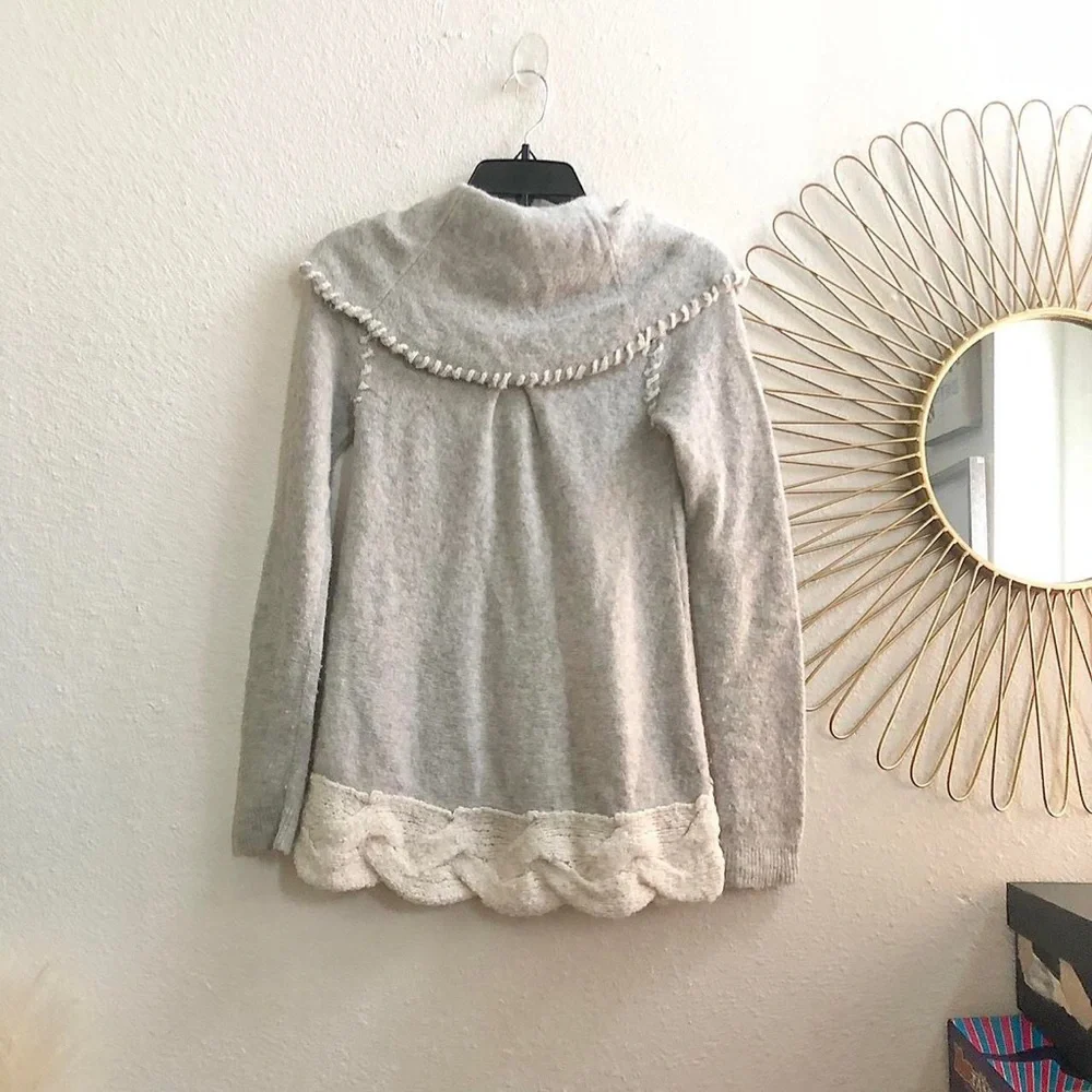 NWOT Anthropologie Sleeping on Snow Wool Alpaca Off Shoulder Cowl Sweater Top